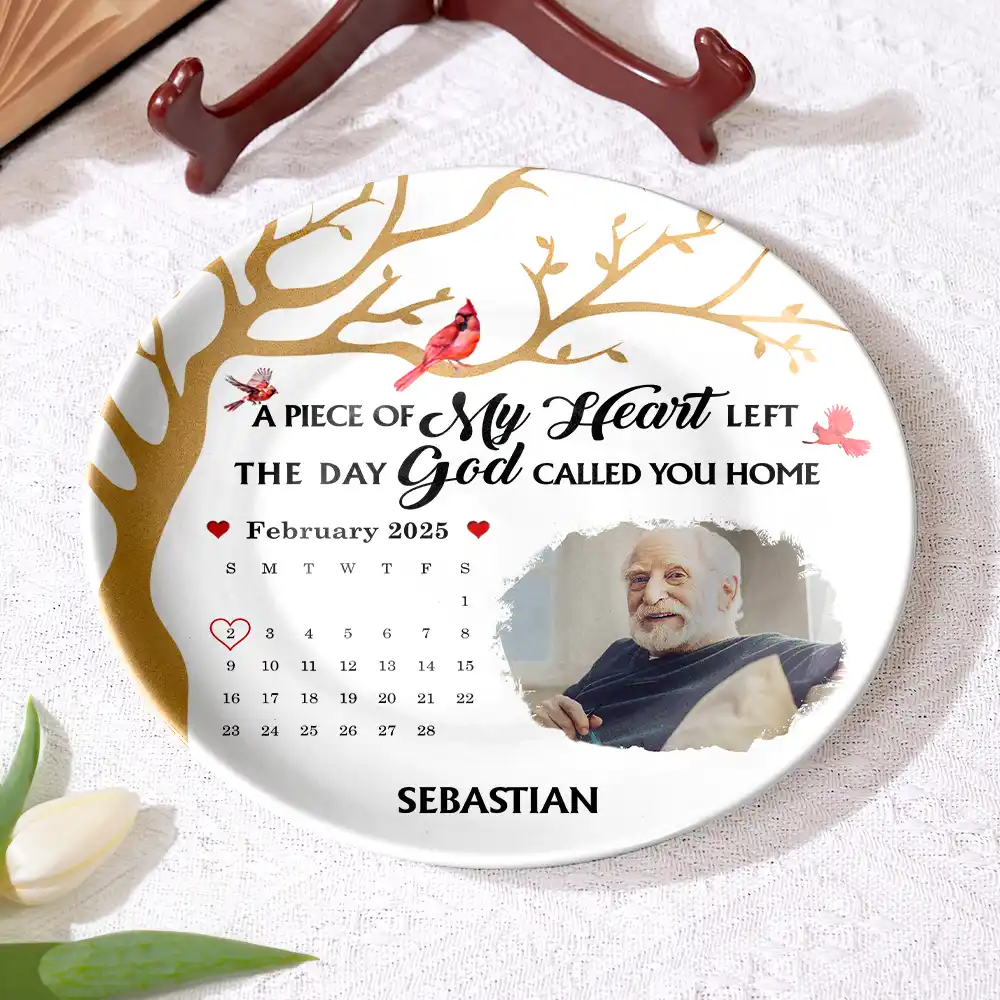 Custom Photo Calendar The Moment Your Heart Stopped - Personalized Ceramic Plate - Image 4
