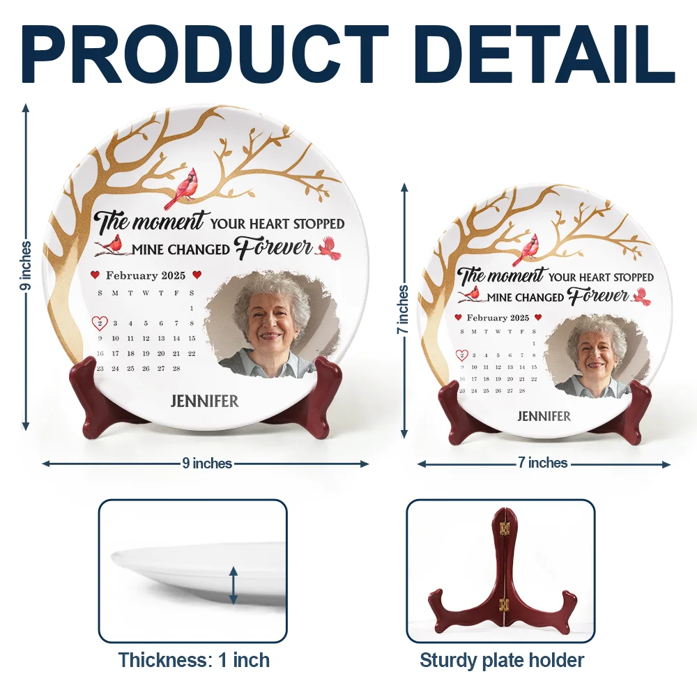 Custom Photo Calendar The Moment Your Heart Stopped - Personalized Ceramic Plate - Image 5