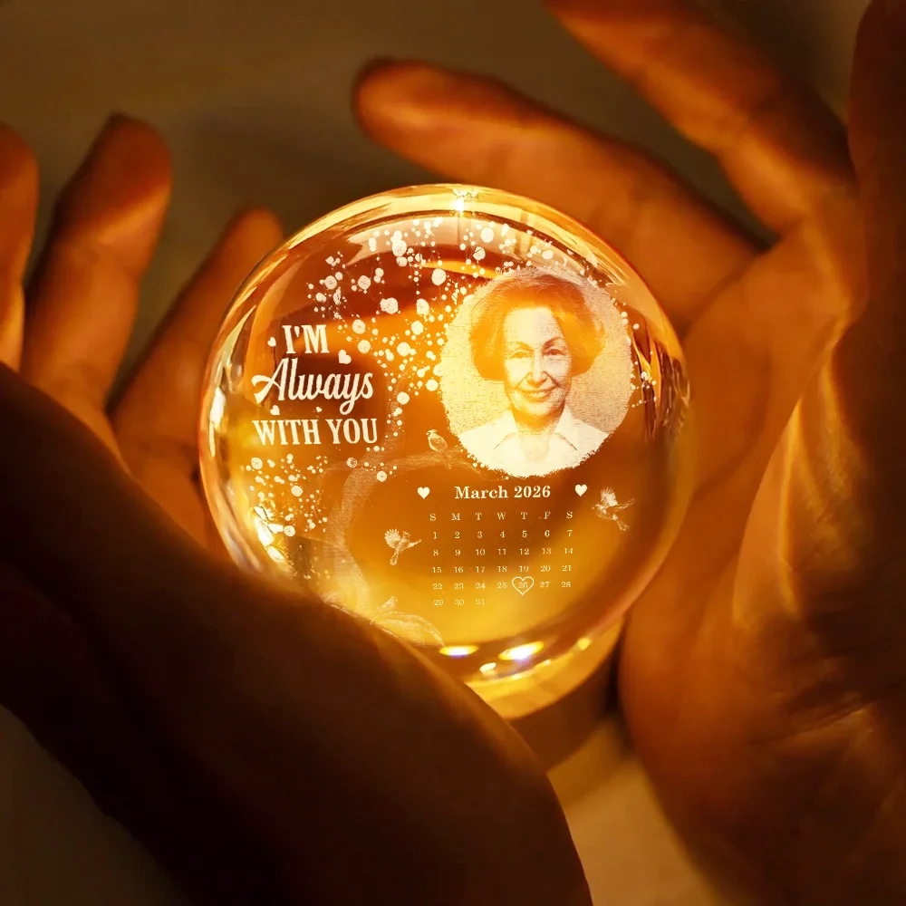 Custom Photo Calendar The Moment Your Heart Stopped - Personalized Crystal Globe Lamp - Image 4