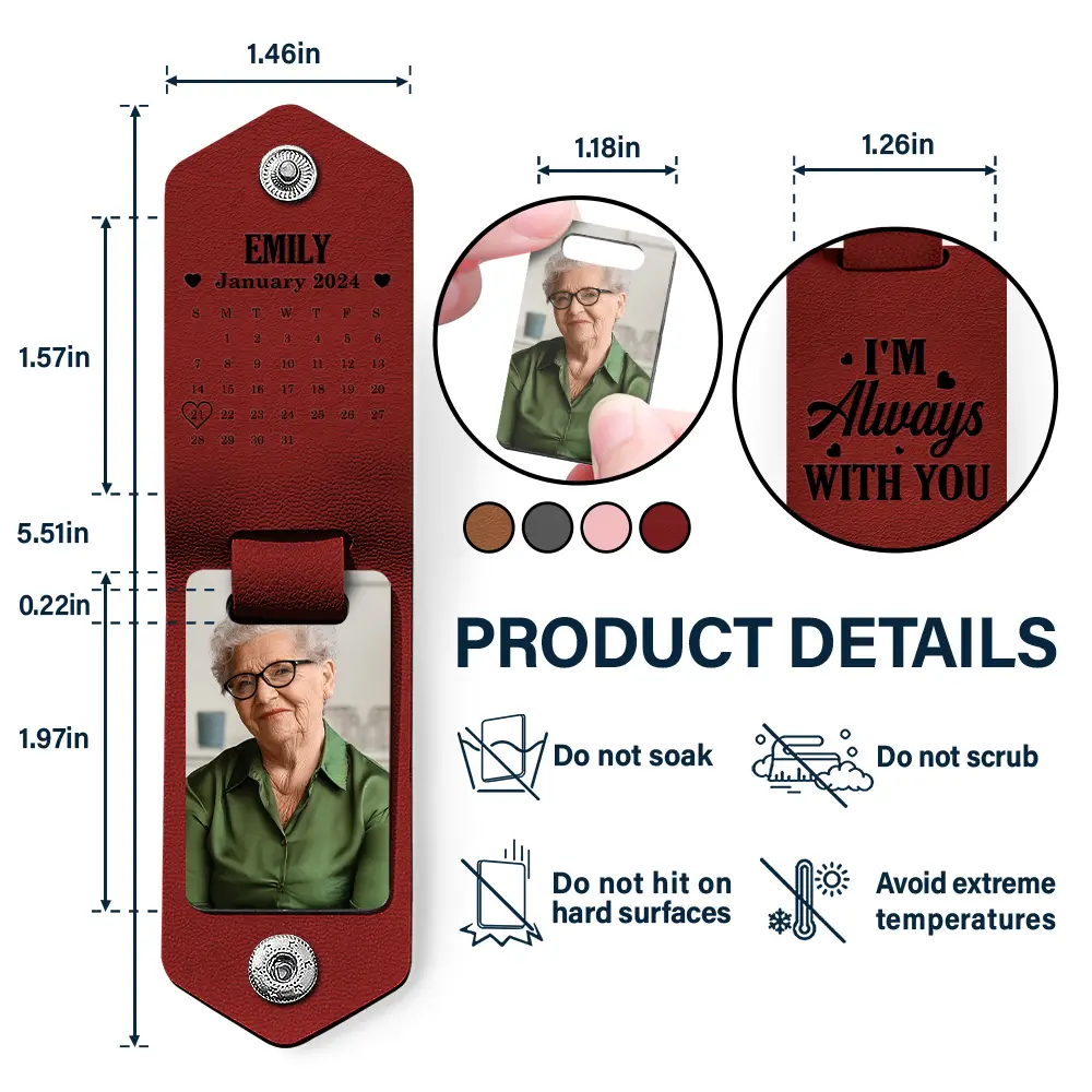 Custom Photo Calendar The Moment Your Heart Stopped - Personalized Leather Photo Keychain - Image 6