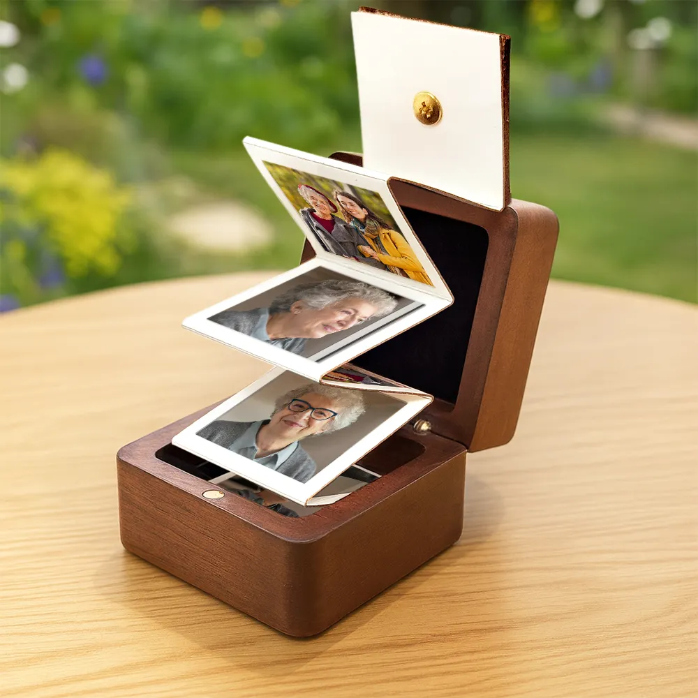 Custom Photo Calendar The Moment Your Heart Stopped - Personalized Wooden Accordion Photo Box - Image 3
