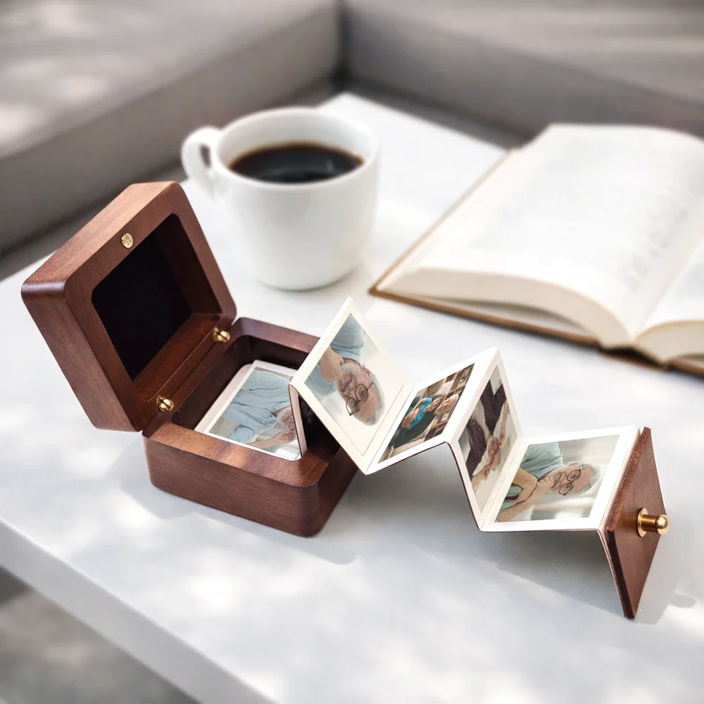 Custom Photo Calendar The Moment Your Heart Stopped - Personalized Wooden Accordion Photo Box - Image 4