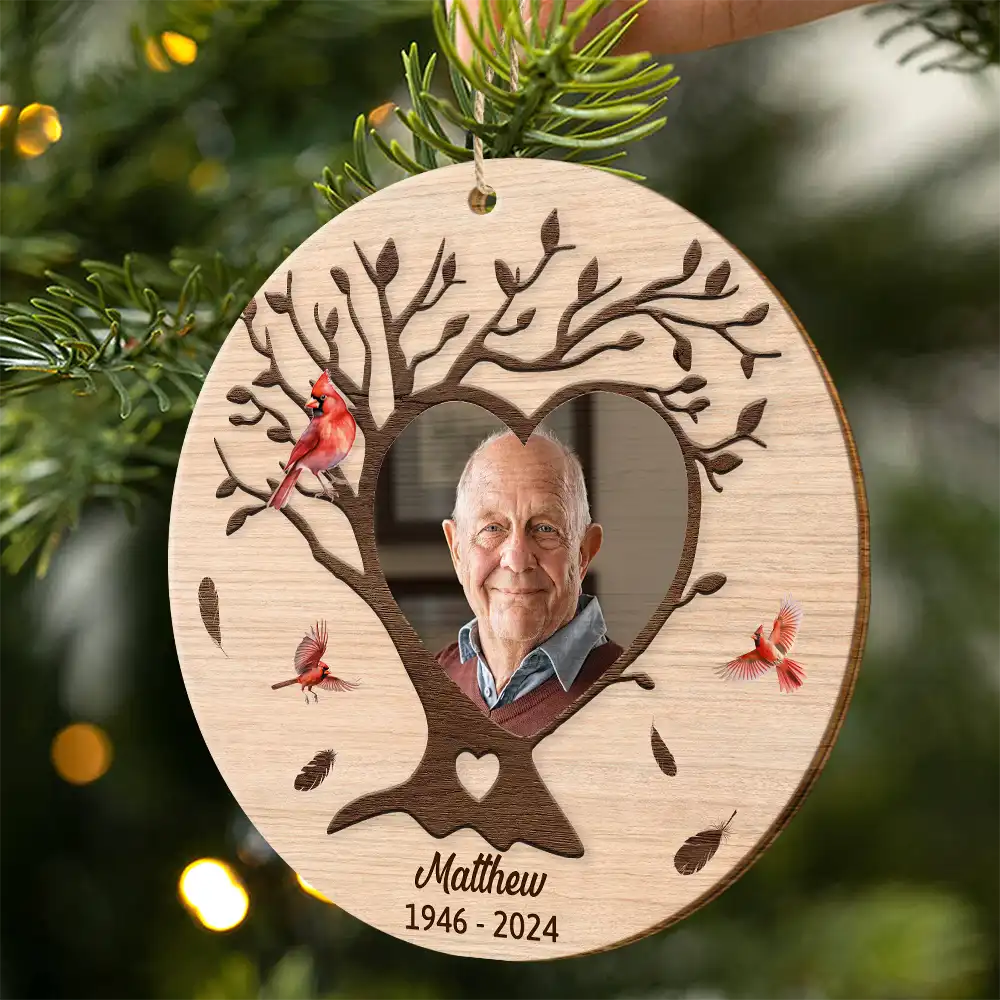Custom Photo Calendar The Moment Your Heart Stopped - Personalized Wooden Ornament Print 2 Sides - Image 2