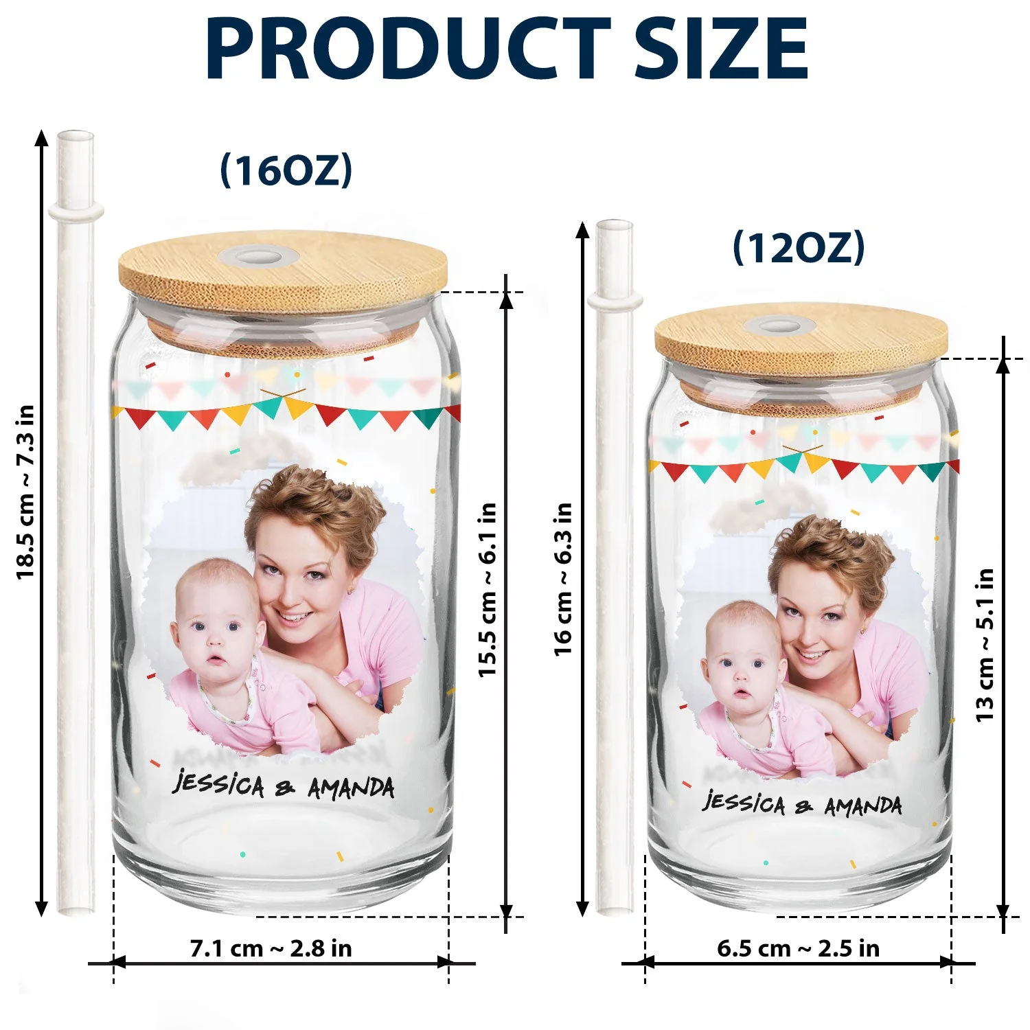 Custom Photo Calendar Where I Become A Mom - Gift For Mom - Personalized Clear Glass Can - Image 5