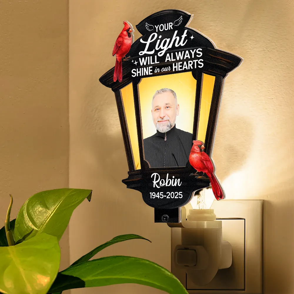 Custom Photo Cardinal Bird Your Light Will Always Shine - Personalized Plug-in Night Light - Image 6