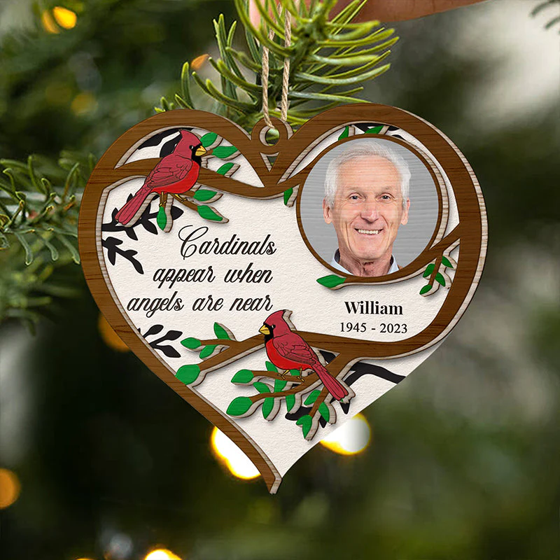 Custom Photo Cardinals I Am Always With You - Christmas, Memorial Gift - Personalized 2-Layered Wooden Ornament - Image 2