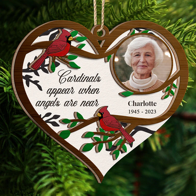Custom Photo Cardinals I Am Always With You - Christmas, Memorial Gift - Personalized 2-Layered Wooden Ornament - Image 4