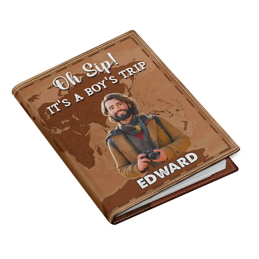 Custom Photo Cartoon Portrait Just A Girl Who Loves Traveling - Personalized Passport Cover, Passport Holder - Image 4