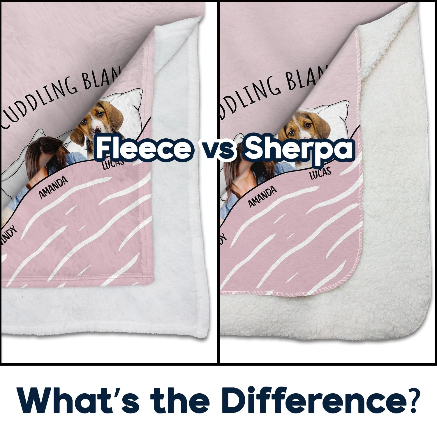 Custom Photo Cat Dog Cuddling Blanket - Gift For Pet Lovers - Personalized Fleece Blanket - Image 5