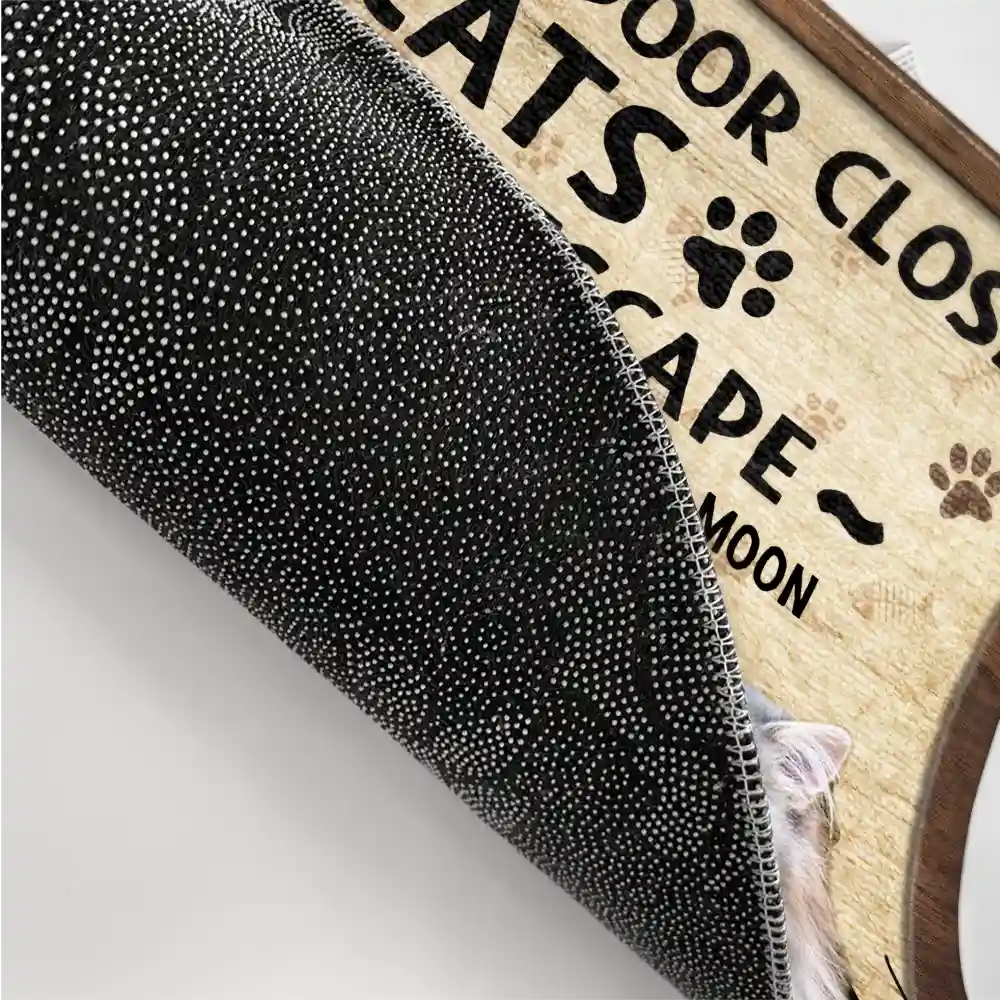 Custom Photo Cats Planning Escape - Personalized Doormat - Image 4