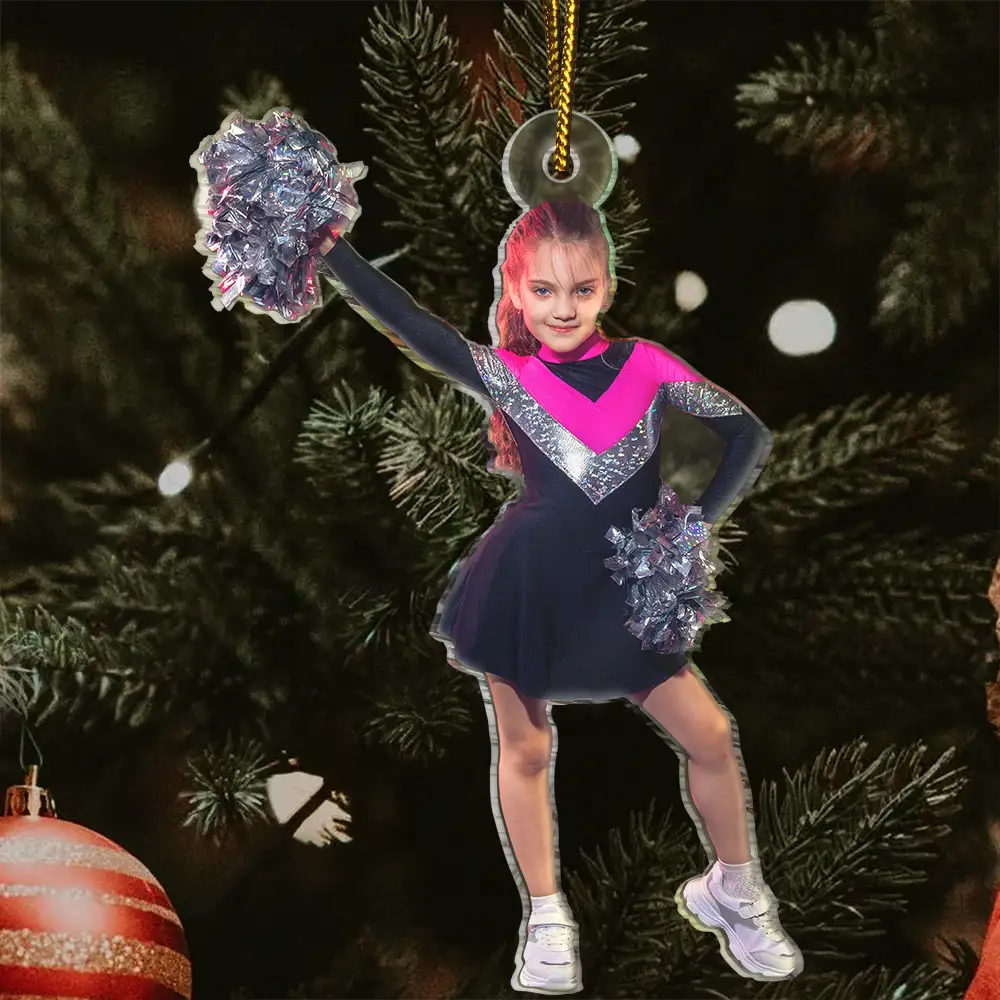Custom Photo Cheerleader Christmas Decorations - Personalized Acrylic Photo Ornament - Image 4