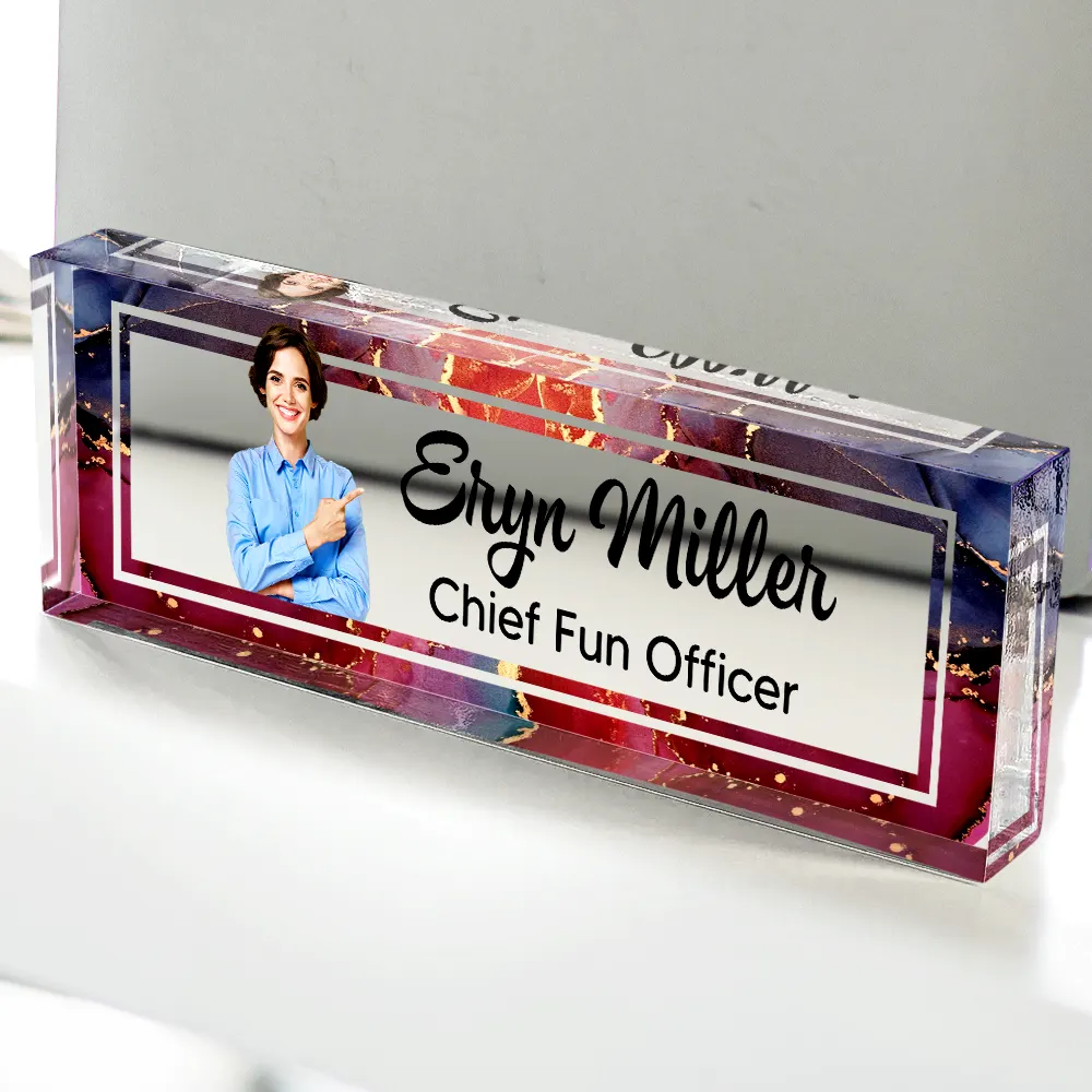 Custom Photo Chief Fun Officer - Personalized Desk Name Plate - Image 5
