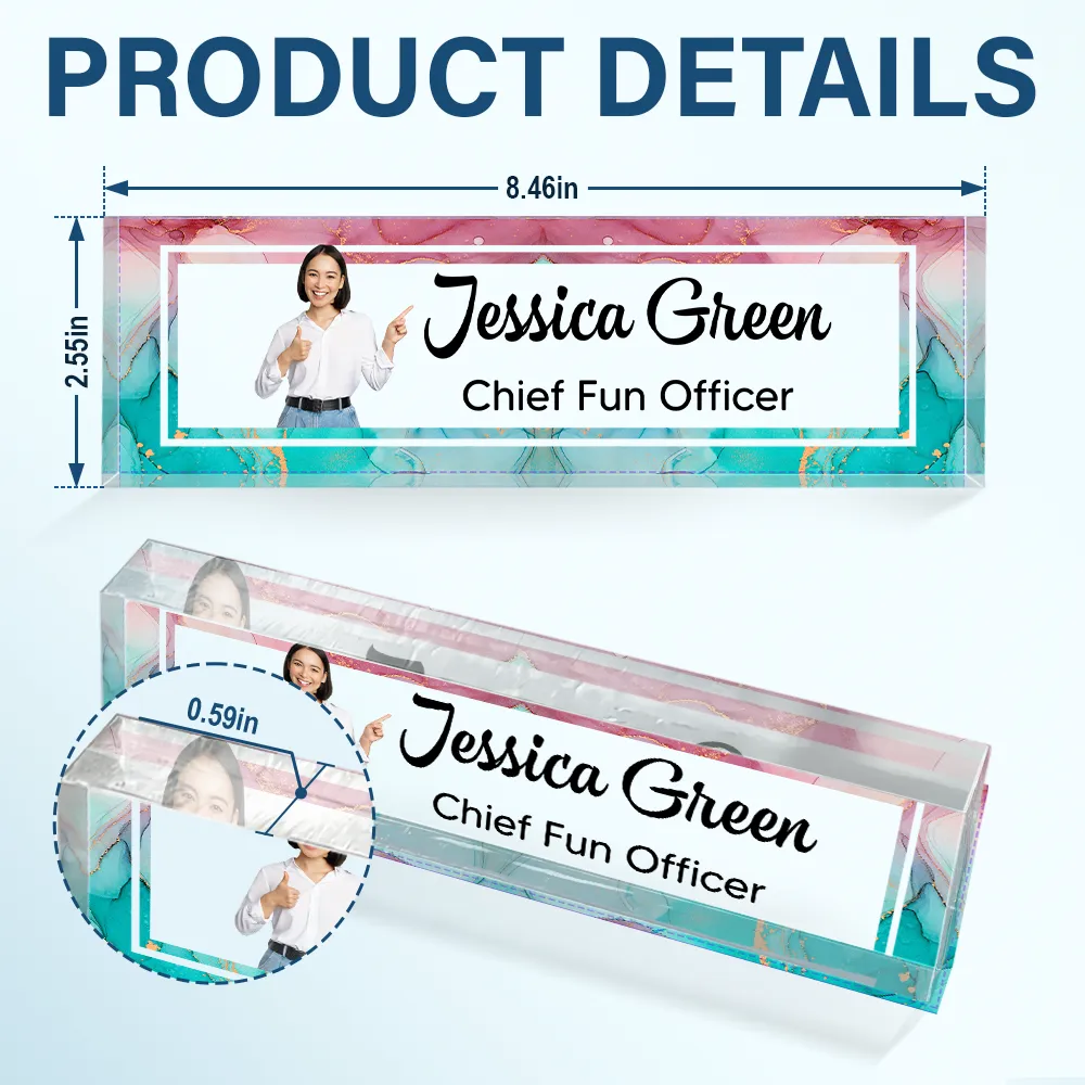 Custom Photo Chief Fun Officer - Personalized Desk Name Plate - Image 6