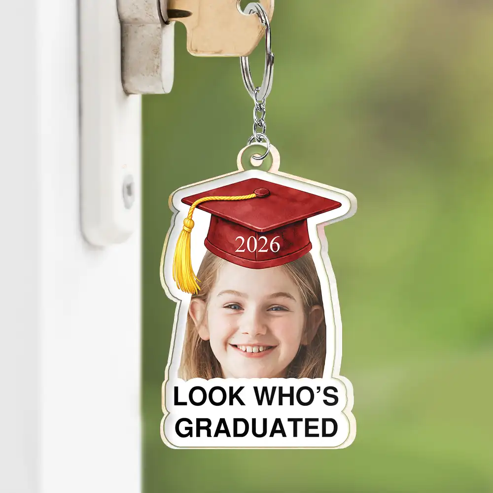 Custom Photo Childhood Look Who's Graduated - Personalized Acrylic Keychain - Image 4