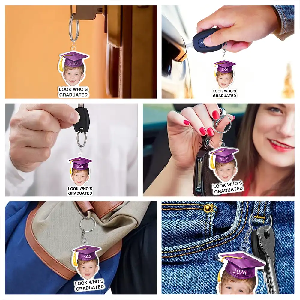 Custom Photo Childhood Look Who's Graduated - Personalized Acrylic Keychain - Image 8