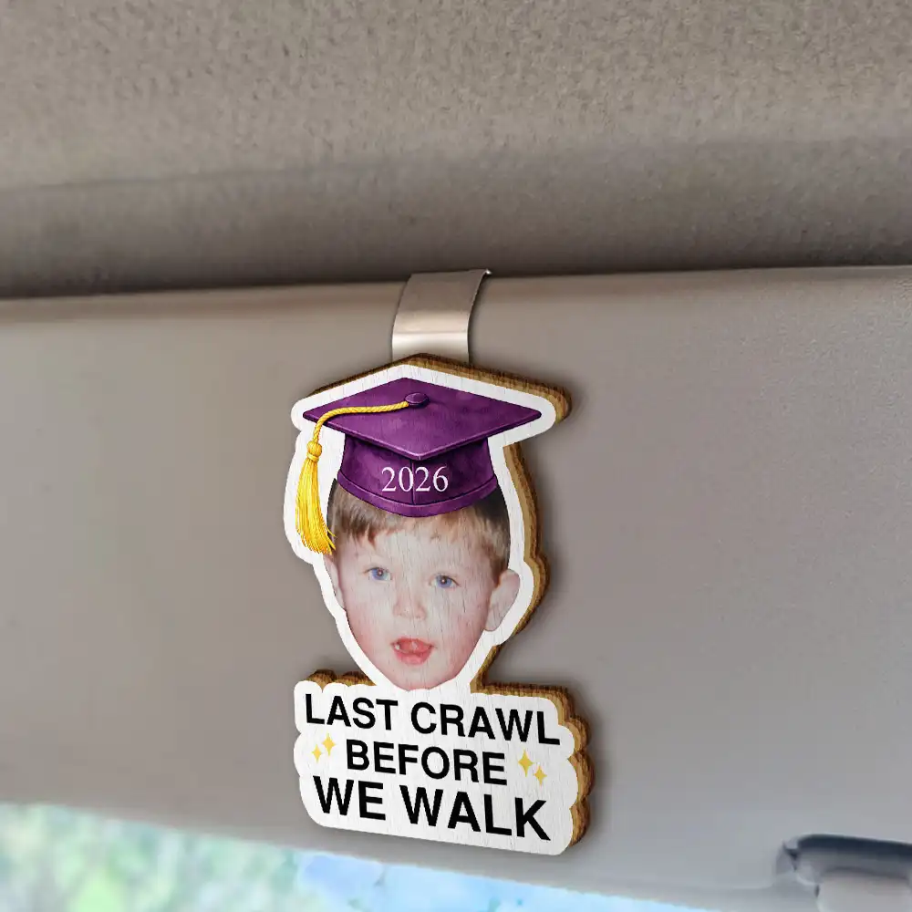 Custom Photo Childhood Look Who's Graduated - Personalized Custom Shaped Car Visor Clip - Image 3