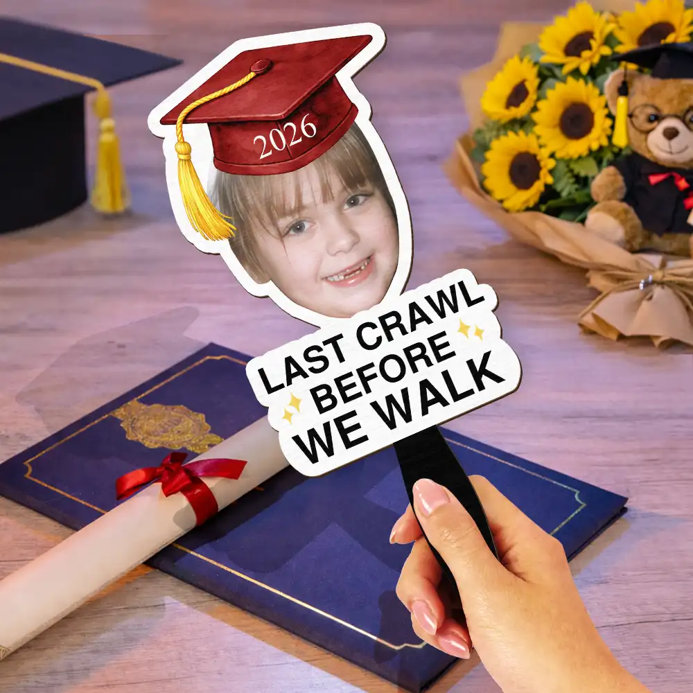Custom Photo Childhood Look Who's Graduated - Personalized Graduation Handheld Fan - Image 6