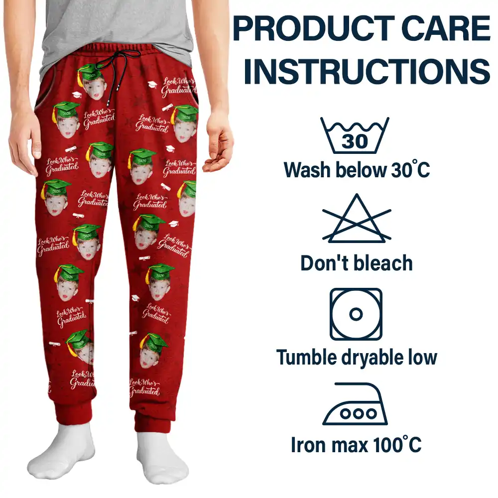 Custom Photo Childhood Look Who's Graduated - Personalized Pajama Pants - Image 5