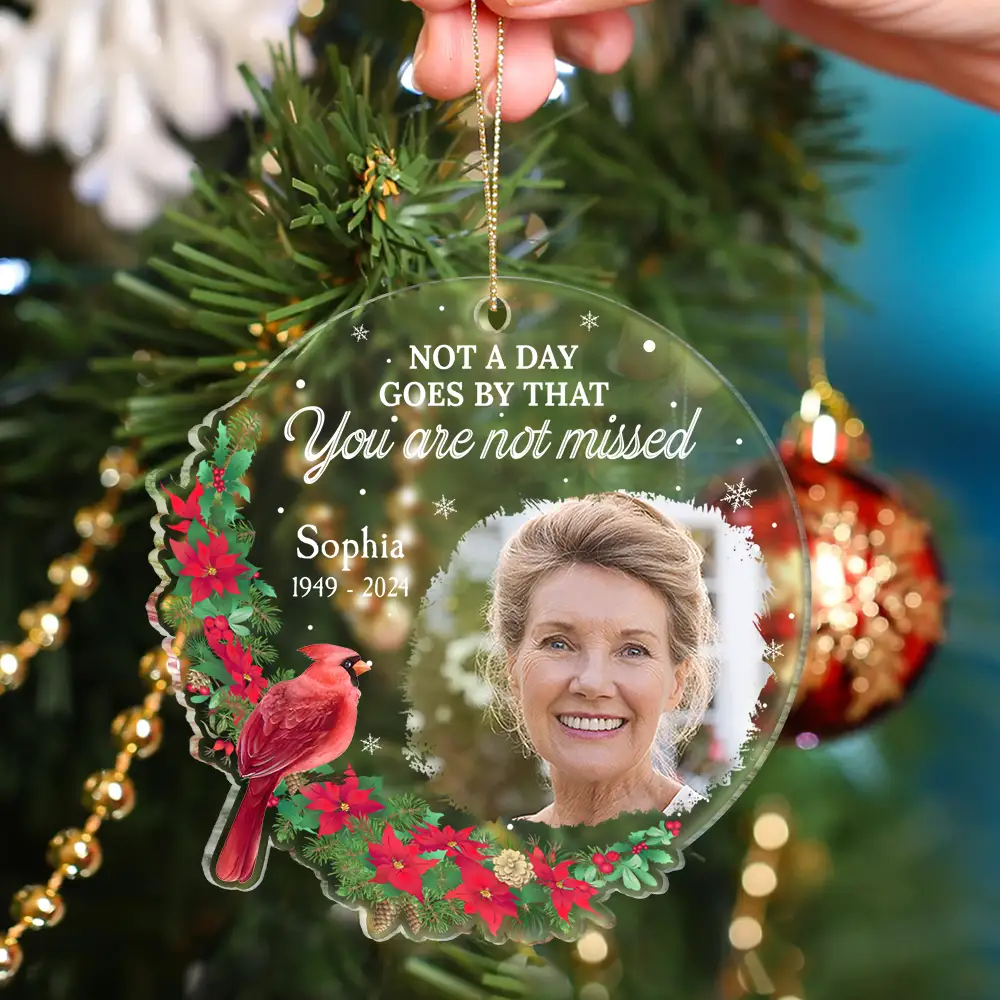 Custom Photo Christmas Although You Can Not See Me - Personalized Custom Shaped Acrylic Ornament - Image 4