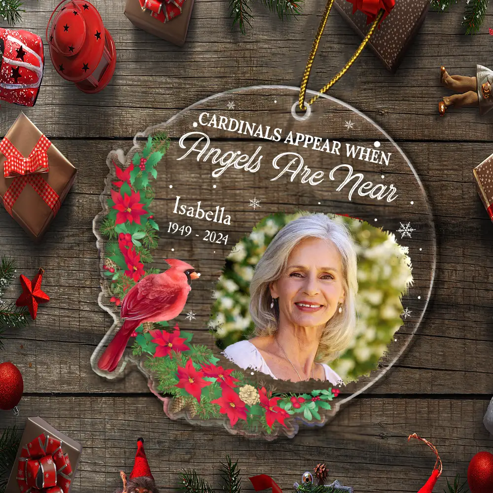 Custom Photo Christmas Although You Can Not See Me - Personalized Custom Shaped Acrylic Ornament - Image 5