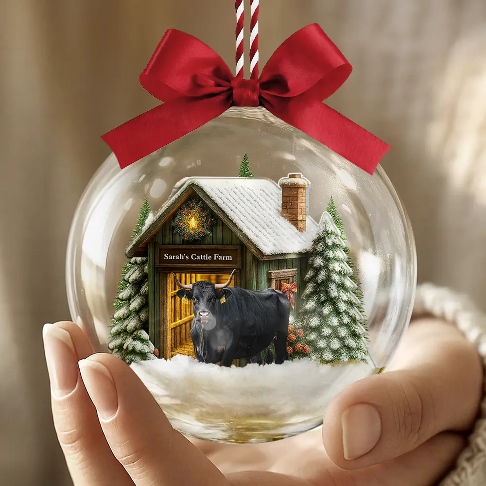 Custom Photo Christmas Animal Farm - Personalized 3D Acrylic Ball Ornament - Image 5