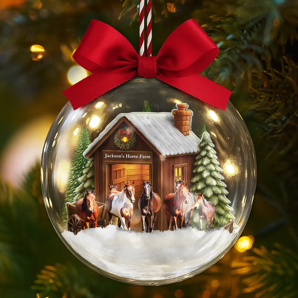 Custom Photo Christmas Animal Farm - Personalized 3D Acrylic Ball Ornament - Image 6