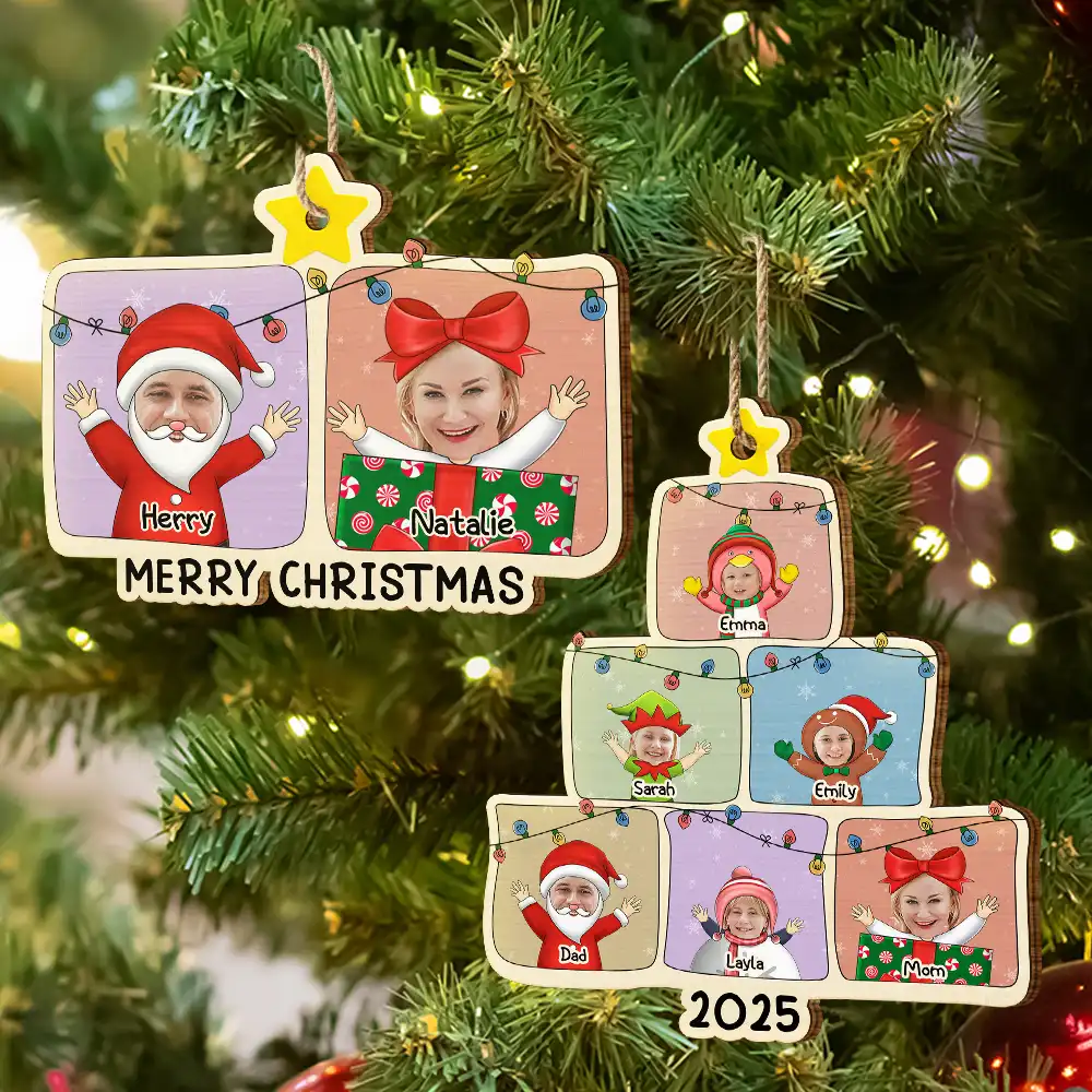 Custom Photo Christmas Character Cartoon Comic - Personalized Custom Shaped Wooden Ornament - Image 7