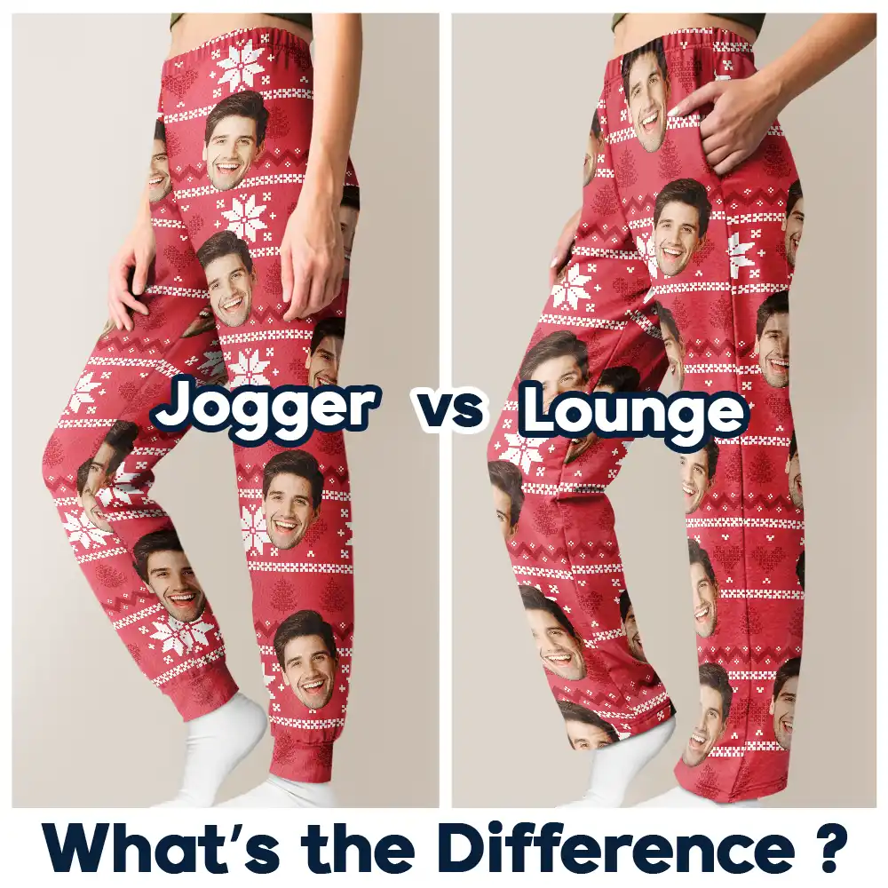 Custom Photo Christmas Couples Family Pets Face - Personalized Sweatpants - Image 8
