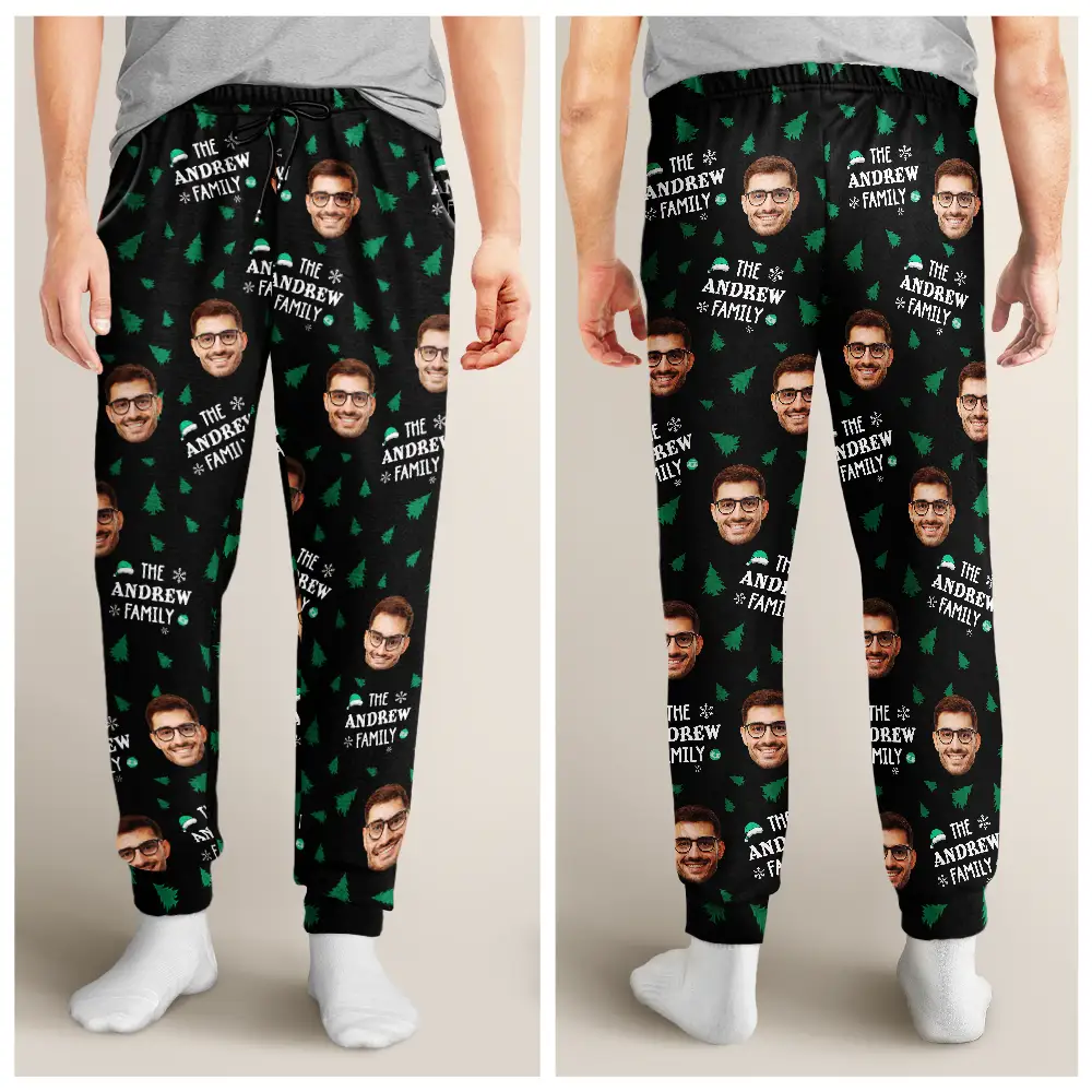 Custom Photo Christmas Family Faces - Personalized Pajama Pants - Image 5