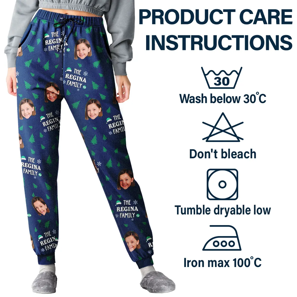 Custom Photo Christmas Family Faces - Personalized Pajama Pants - Image 6