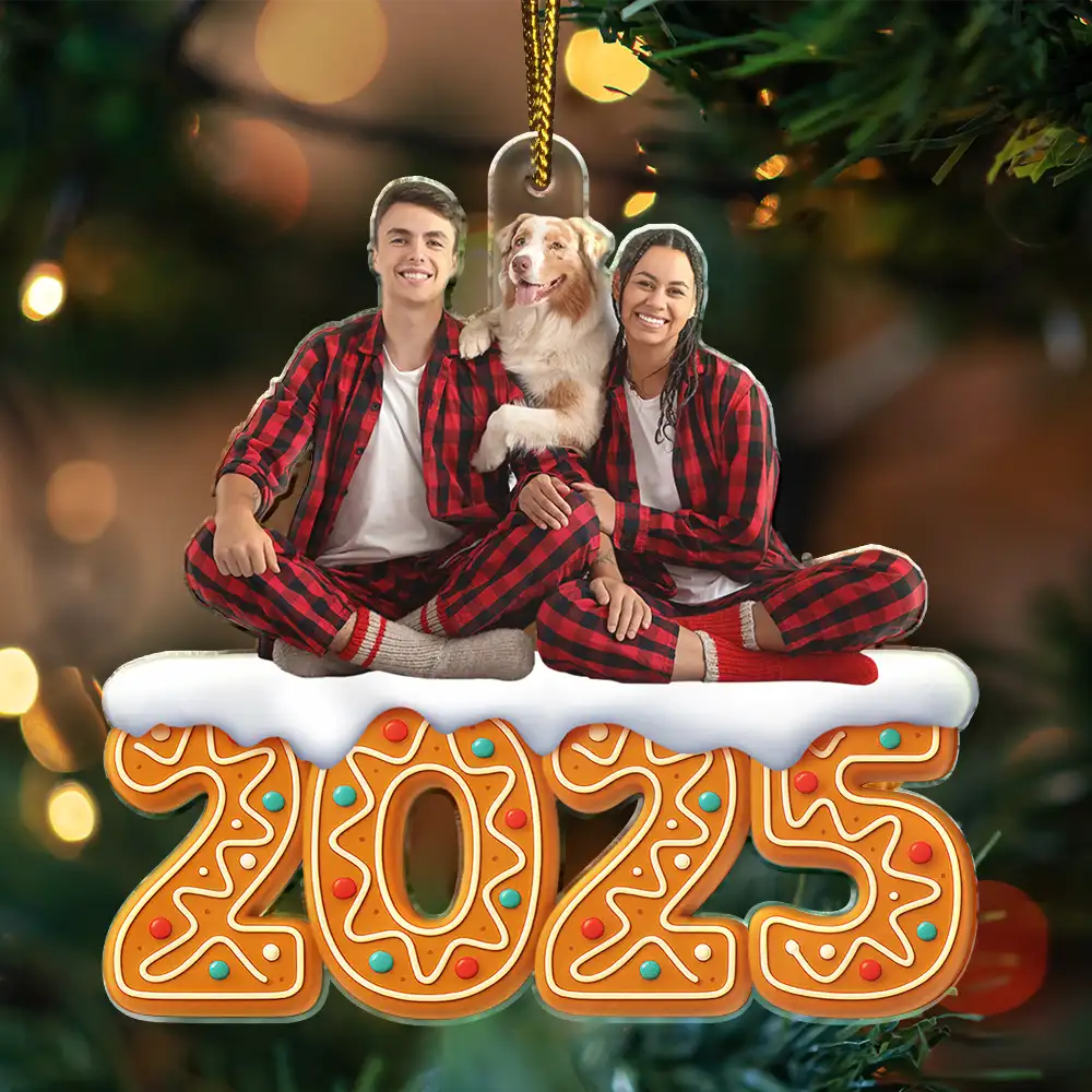 Custom Photo Christmas Family Gingerbread - Personalized Custom Shaped Acrylic Ornament - Image 4