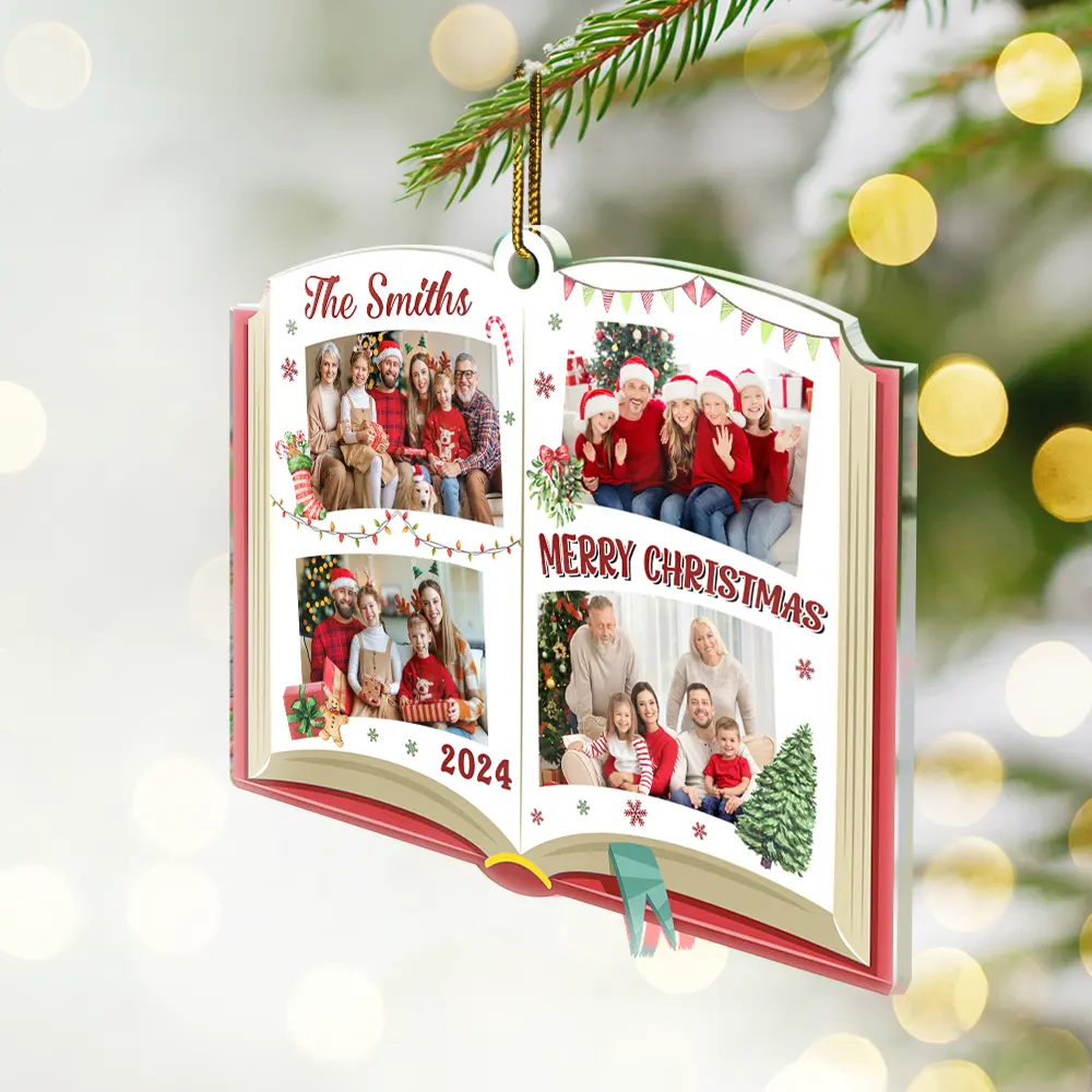 Custom Photo Christmas Family Memories - Personalized Custom Shaped Acrylic Ornament - Image 2