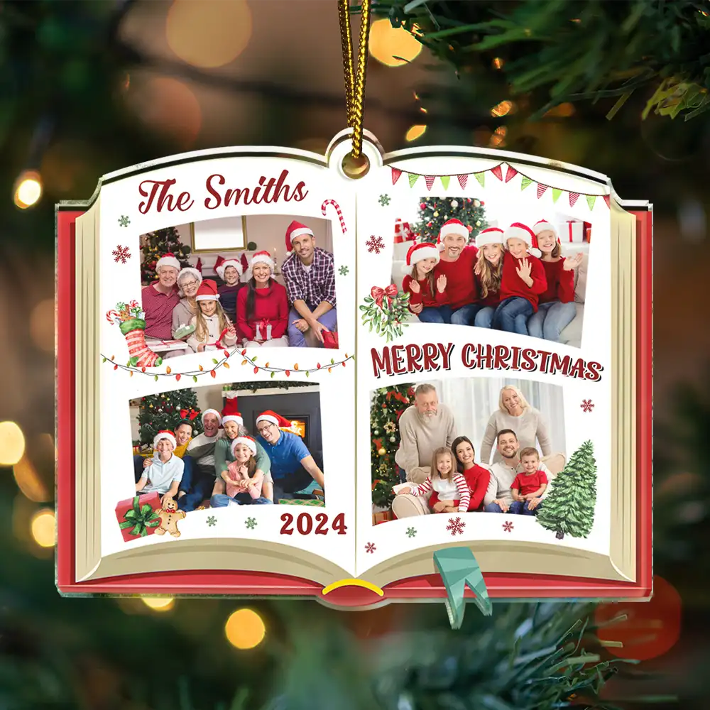 Custom Photo Christmas Family Memories - Personalized Custom Shaped Acrylic Ornament - Image 3
