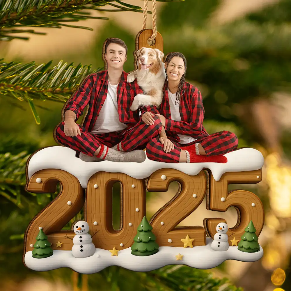 Custom Photo Christmas Family - Personalized Custom Shaped Wooden Ornament - Image 4