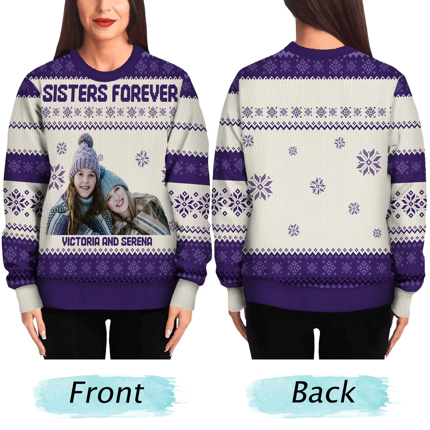 Custom Photo - Christmas, Funny Gift For Family, Couple, Dad, Mom, Grandpa, Grandma - Personalized Unisex Ugly Sweater - Image 6
