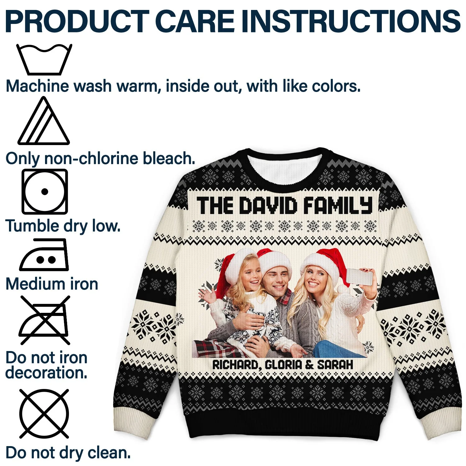 Custom Photo - Christmas, Funny Gift For Family, Couple, Dad, Mom, Grandpa, Grandma - Personalized Unisex Ugly Sweater - Image 8