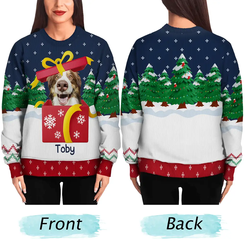 Custom Photo Christmas Present - Personalized Unisex Ugly Sweater - Image 6