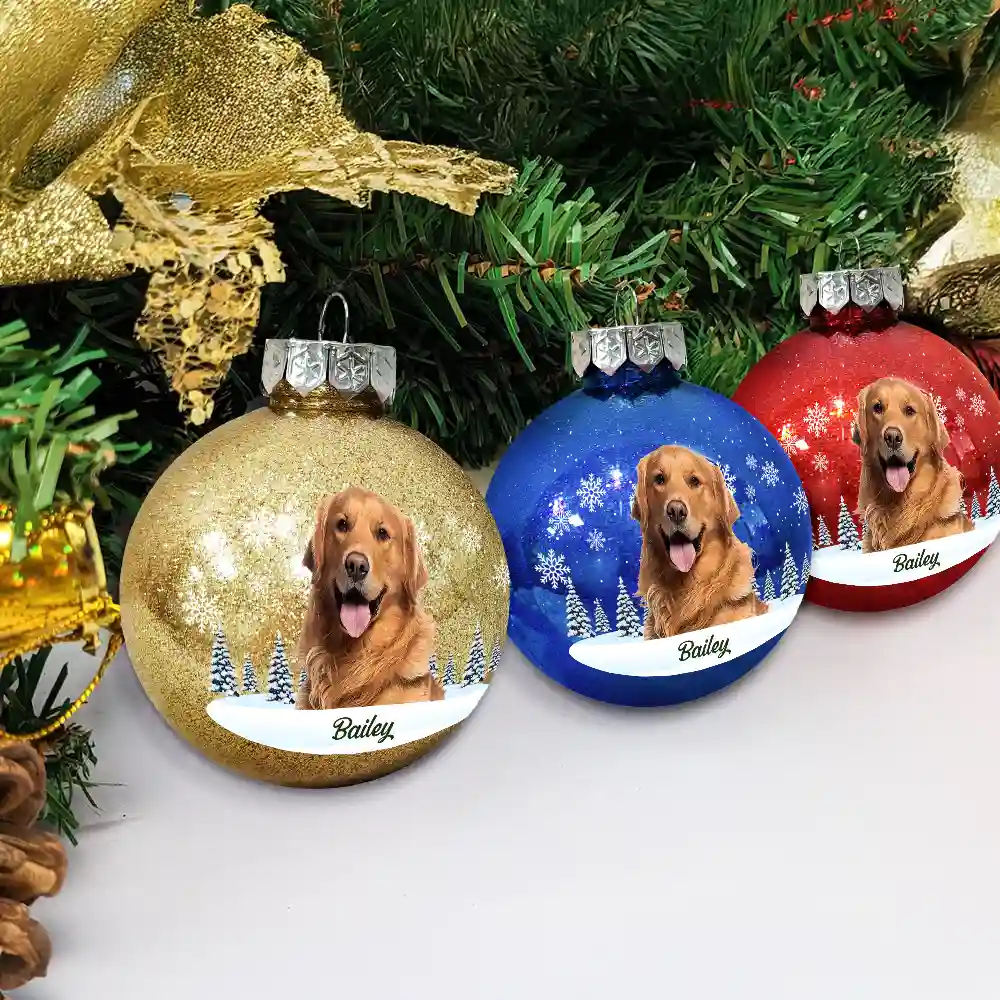 Custom Photo Christmas Together Family - Personalized Ball Ornament - Image 4