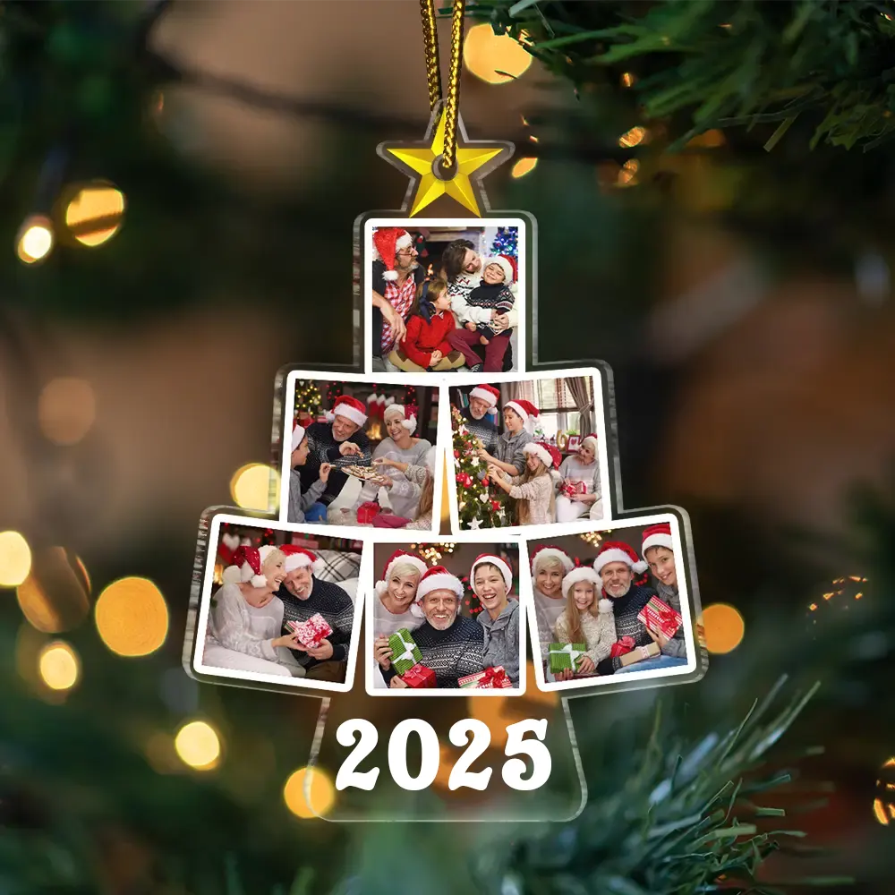 Custom Photo Christmas Tree - Personalized Custom Shaped Acrylic Ornament - Image 3