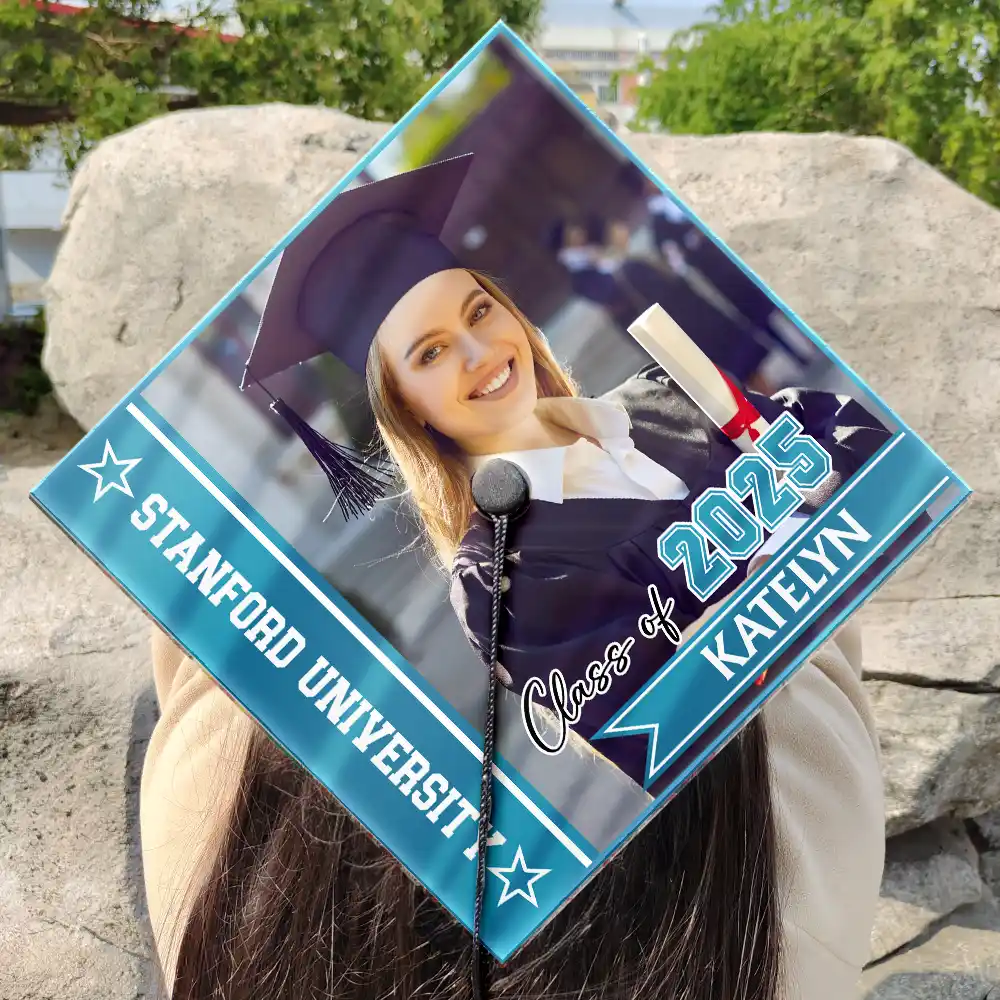 Custom Photo Class Of For Grad - Personalized Graduation Cap Topper - Image 3