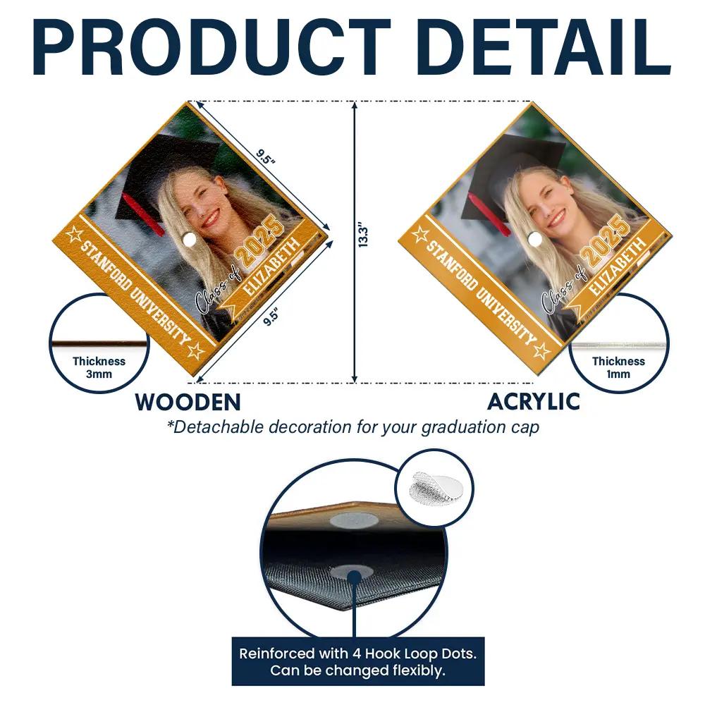 Custom Photo Class Of For Grad - Personalized Graduation Cap Topper - Image 5