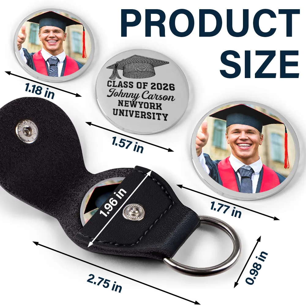Custom Photo Class Of Graduation Senior - Personalized Leather Pocket Hug - Image 5