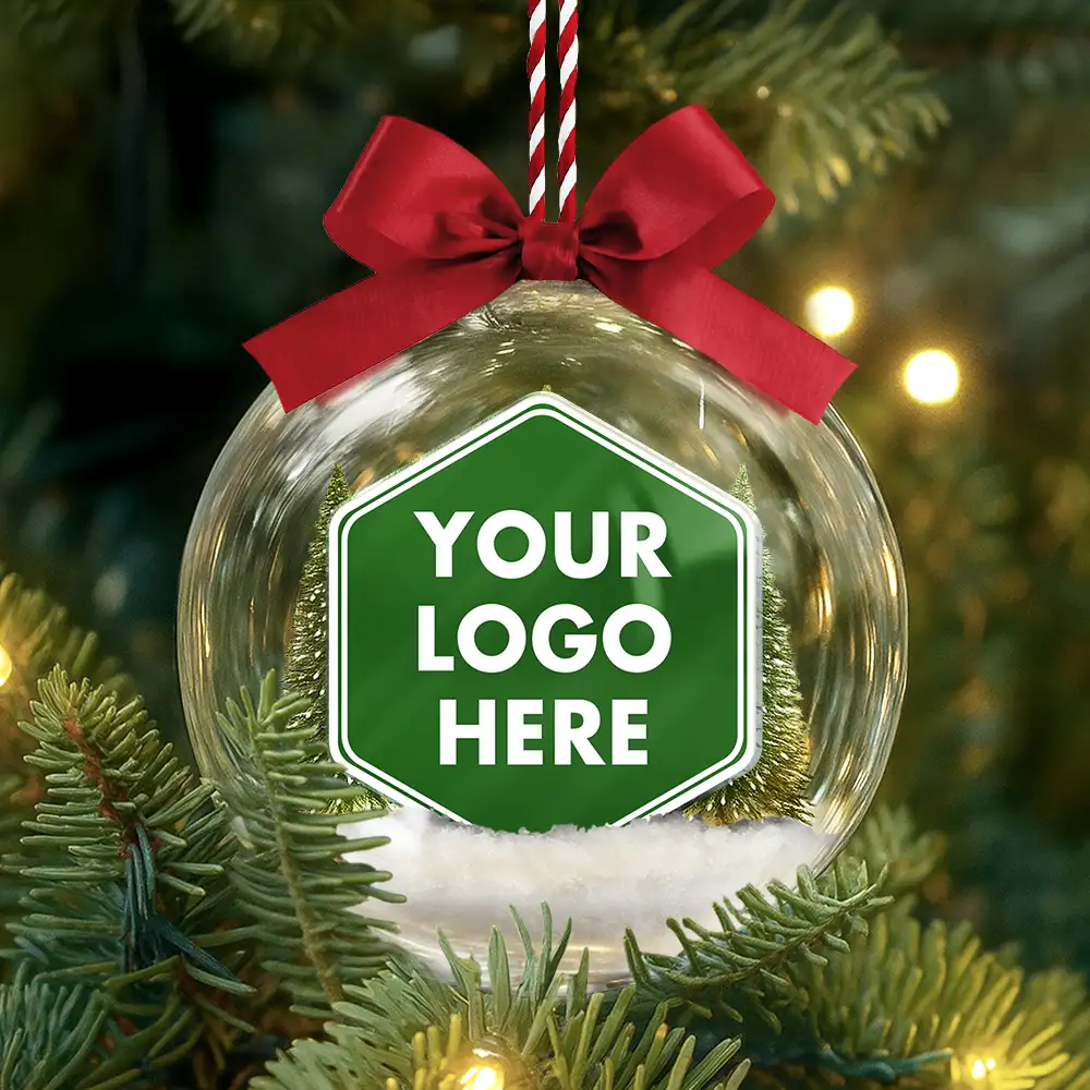 Custom Photo Company Corporate Team Club Logo - Personalized 3D Acrylic Ball Ornament - Image 3