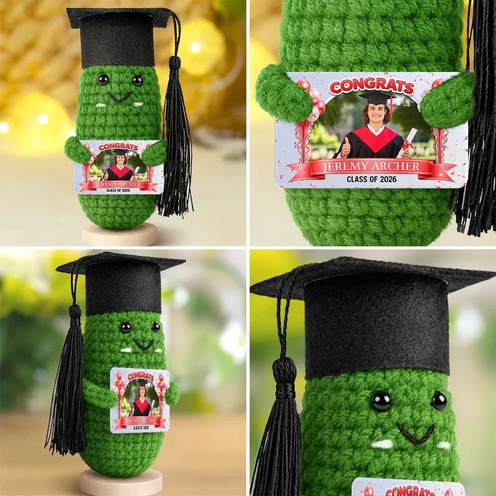 Custom Photo Congrats Graduate - Personalized Doll Crochet With Custom Card - Image 3