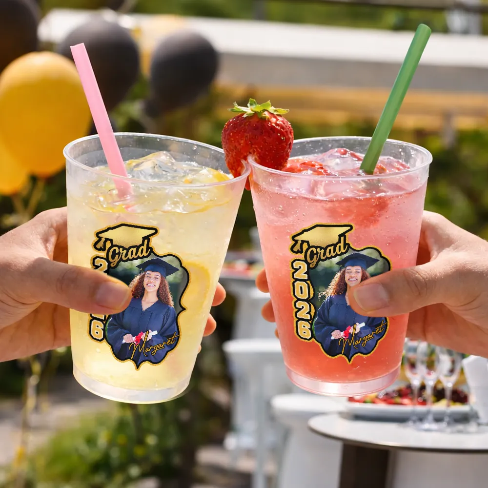 Custom Photo Congrats Graduate - Personalized Frosted Cups - Image 3