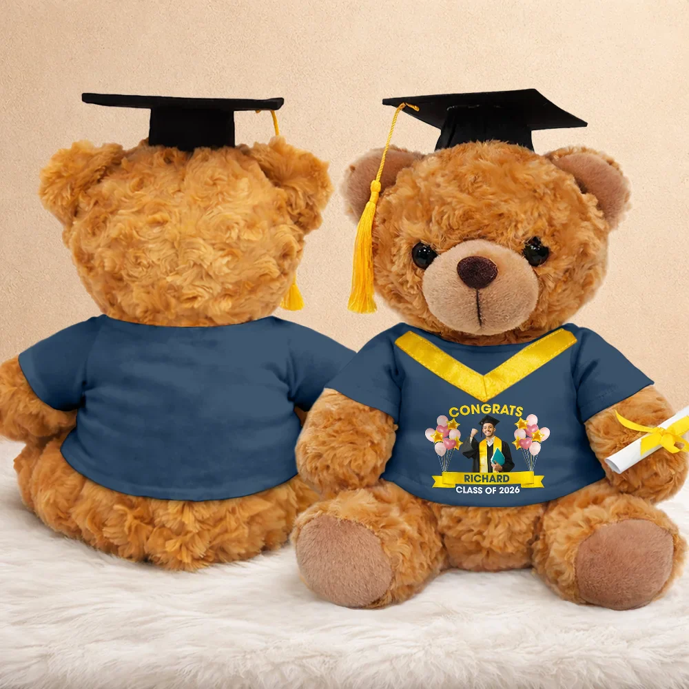 Custom Photo Congrats Graduate - Personalized Teddy Bear - Image 4