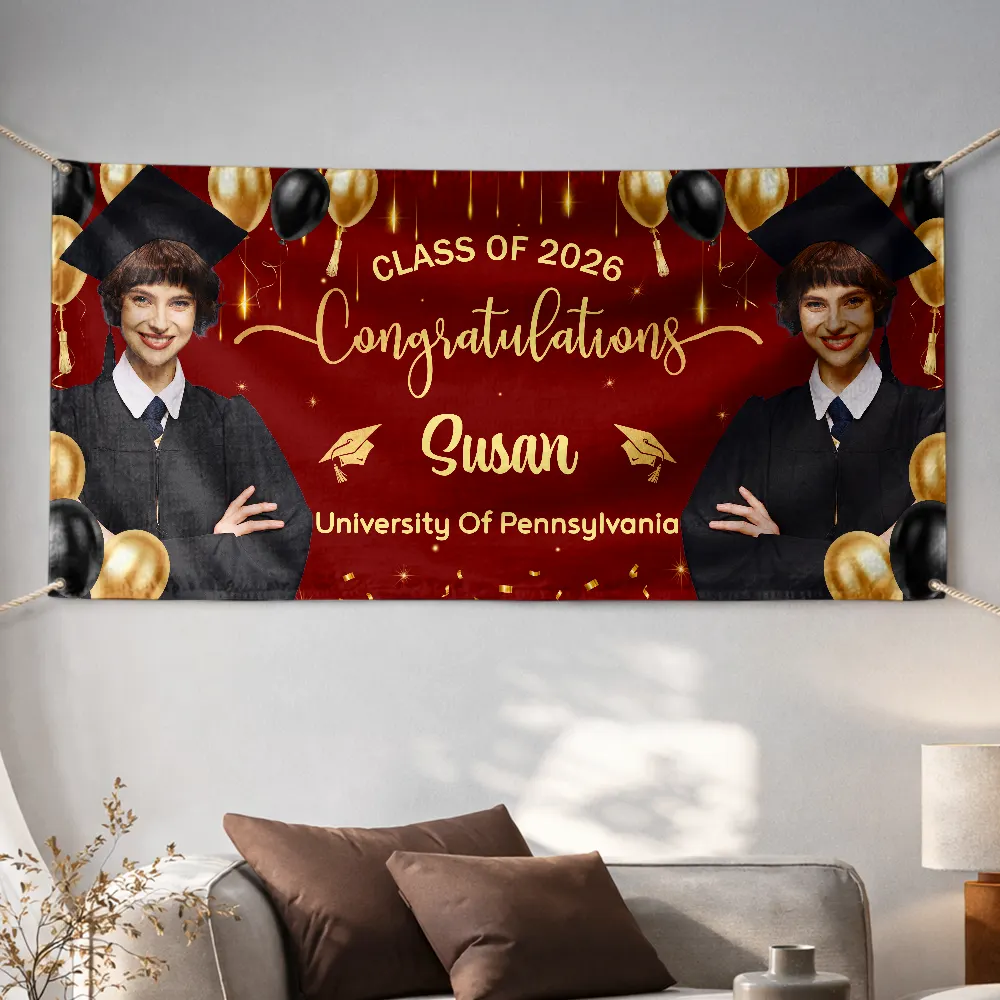 Custom Photo Congrats Graduation - Personalized Horizontal Banner - Image 6