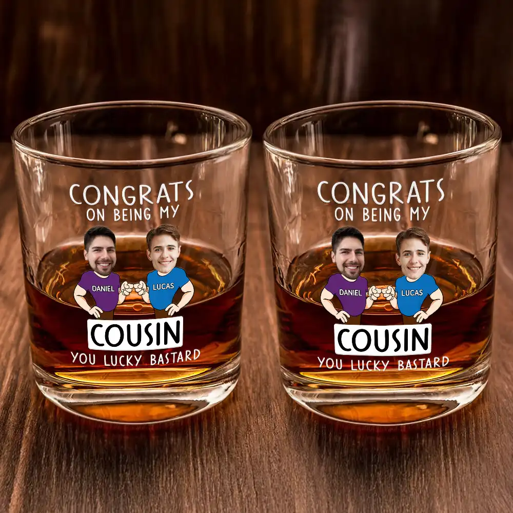 Custom Photo Congrats On Being My Brother You Lucky Man Funny Friend - Personalized Whiskey Glass - Image 3