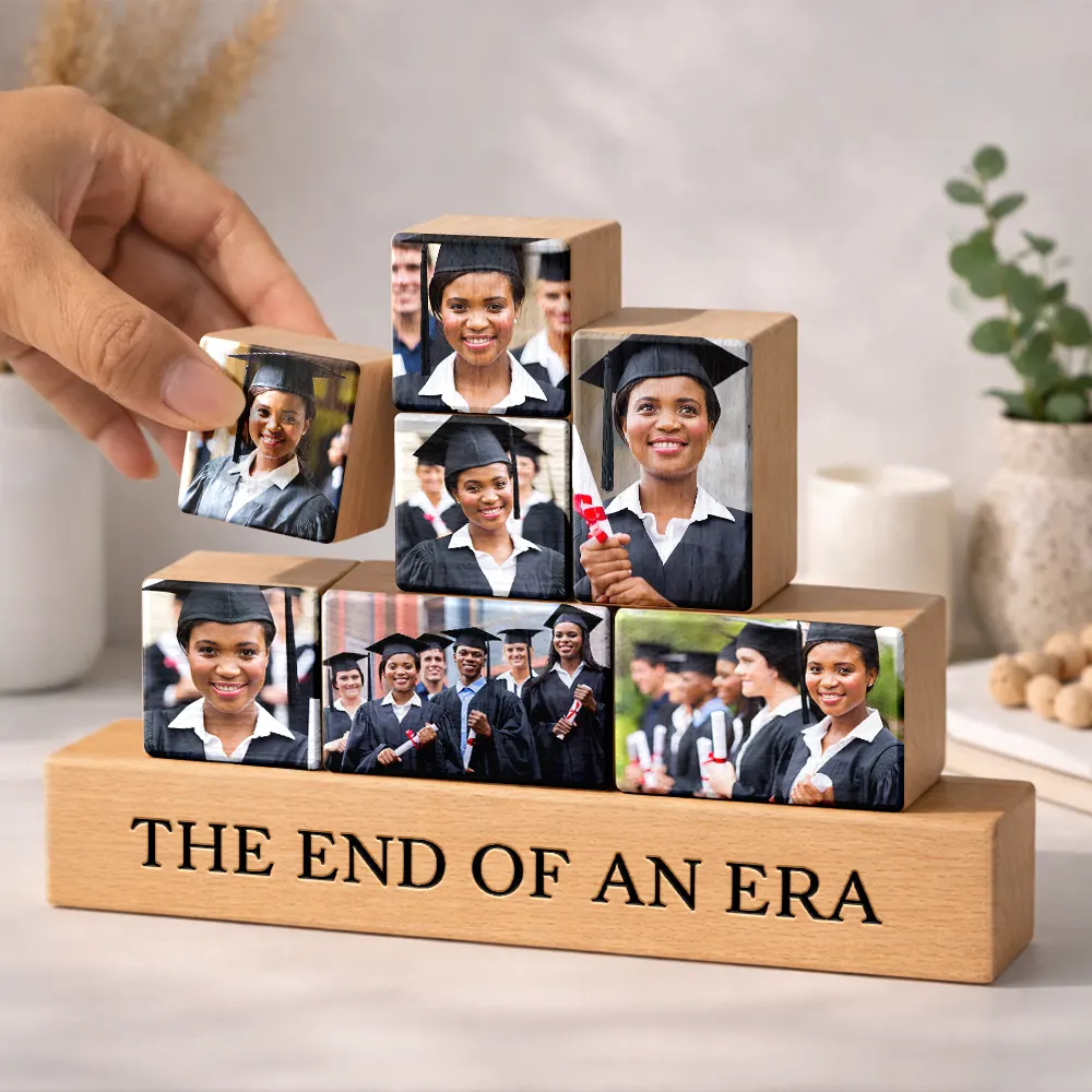 Custom Photo Congratulations Graduate - Personalized Wooden Stacking Photo Blocks - Image 3