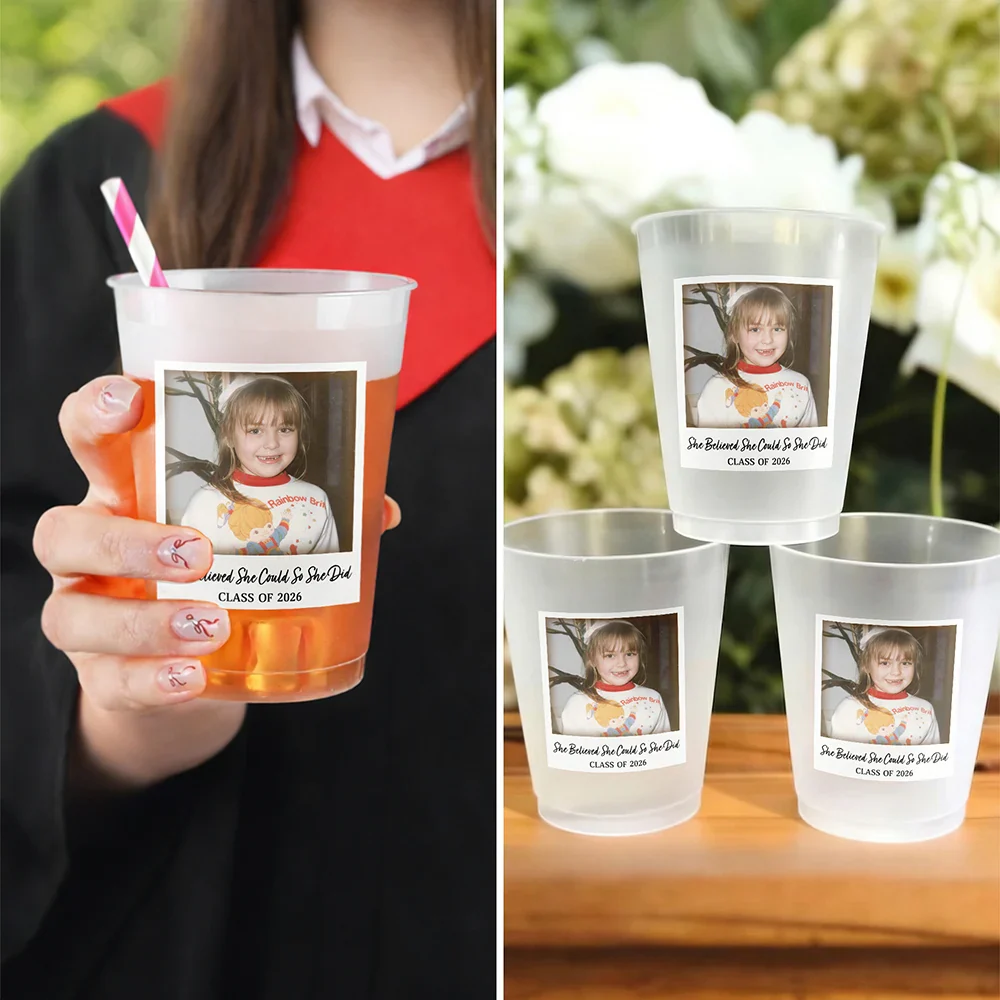 Custom Photo Congratulations Graduate Vintage - Personalized Frosted Cups - Image 5